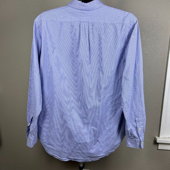 GUC Ralph Lauren Men's Blue & White Checkered Button Up Dress Shirt Size XL - Picture 2 of 5